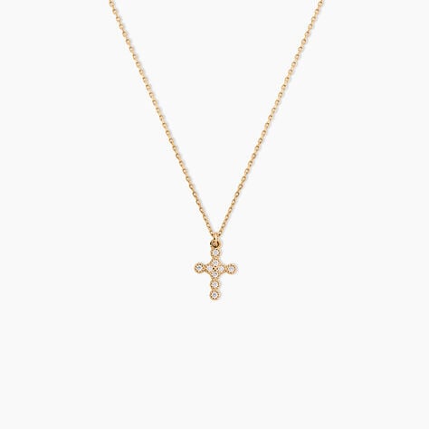 Collier Dainty Plaqu&eacute; Or Jaune Oxyde De Zirconium - Colliers Femme | Histoire d&rsquo;Or