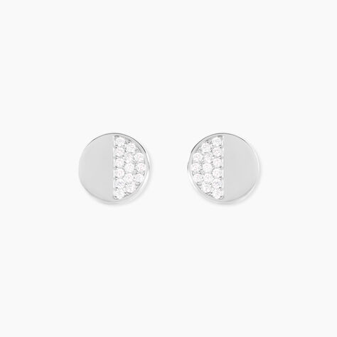 Boucles D'oreilles Puces Argent Blanc Viviano Oxydes De Zirconium - Boucles d'oreilles fantaisie Femme | Histoire d’Or