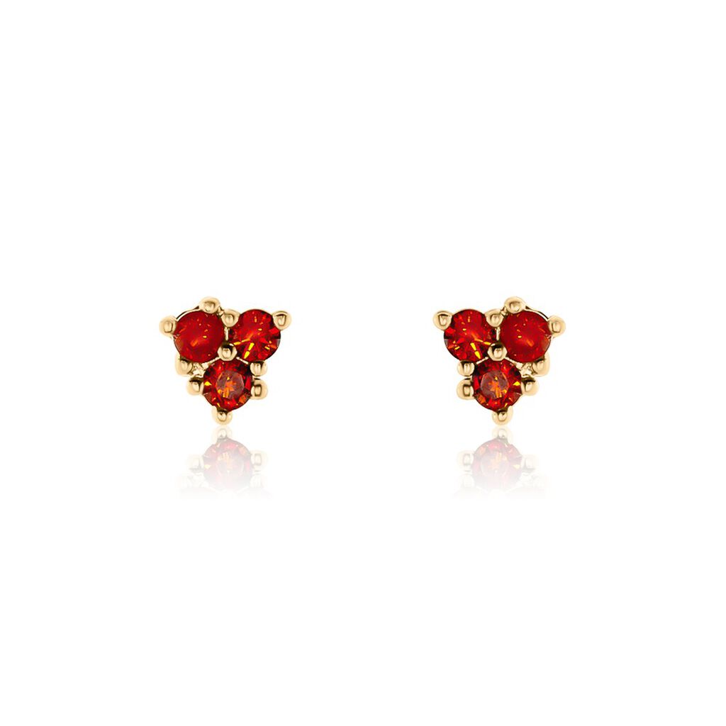 Boucles D'oreilles Puces Istoria Plaqué Or Jaune Oxyde De Zirconium - Boucles d'oreilles fantaisie Femme | Histoire d’Or