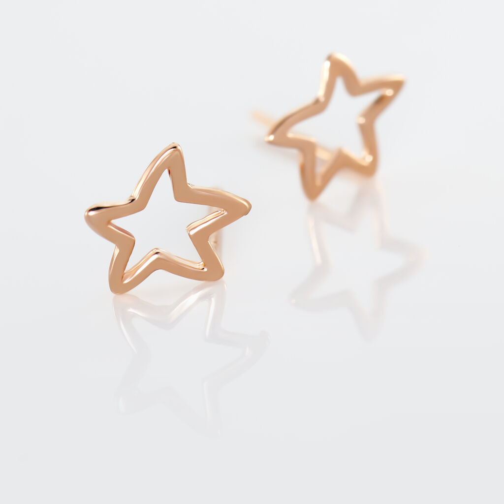 Boucles D'oreilles Puces Alphonsine Etoile De Mer Or Rose - Clous d'oreilles Femme | Histoire d’Or