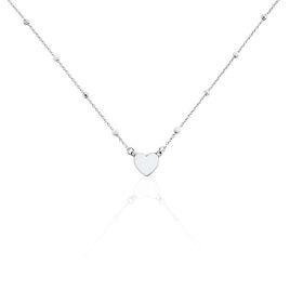 Collier Argent Blanc Augustine - Colliers Coeur Femme | Histoire d’Or