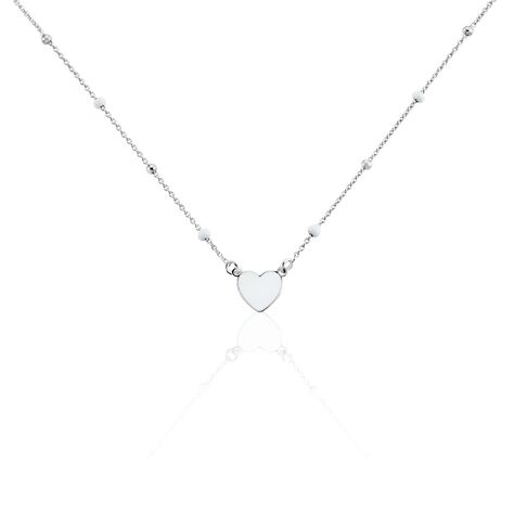 Collier Argent Blanc Augustine - Colliers Coeur Femme | Histoire d’Or