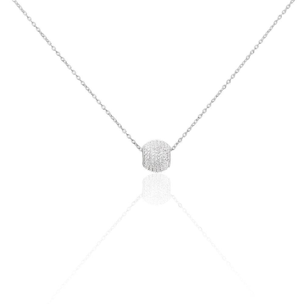 collier avec boule argent femme