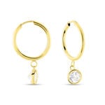 Creoles Or Jaune Lowan Oxyde De Zirconium - Boucles d'oreilles cr&eacute;oles Femme | Histoire d&rsquo;Or