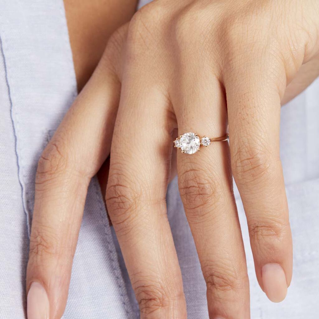 Bague Or Jaune Kesari Oxyde De Zirconium - Bagues solitaires Femme | Histoire d’Or