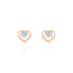 Boucles D'oreilles Puces Liana Or Rose Diamant - Clous d'oreilles Femme | Histoire d&rsquo;Or