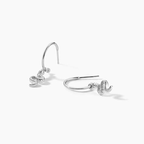 Créoles Oria Argent Blanc - Boucles d'oreilles créoles Femme | Histoire d’Or