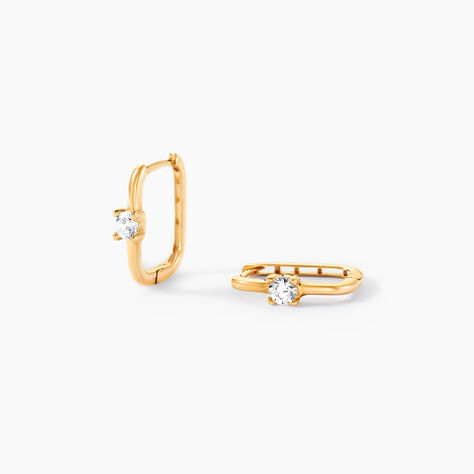 Créoles Falling Star Or Jaune Oxyde De Zirconium - Boucles d'oreilles créoles Femme | Histoire d’Or