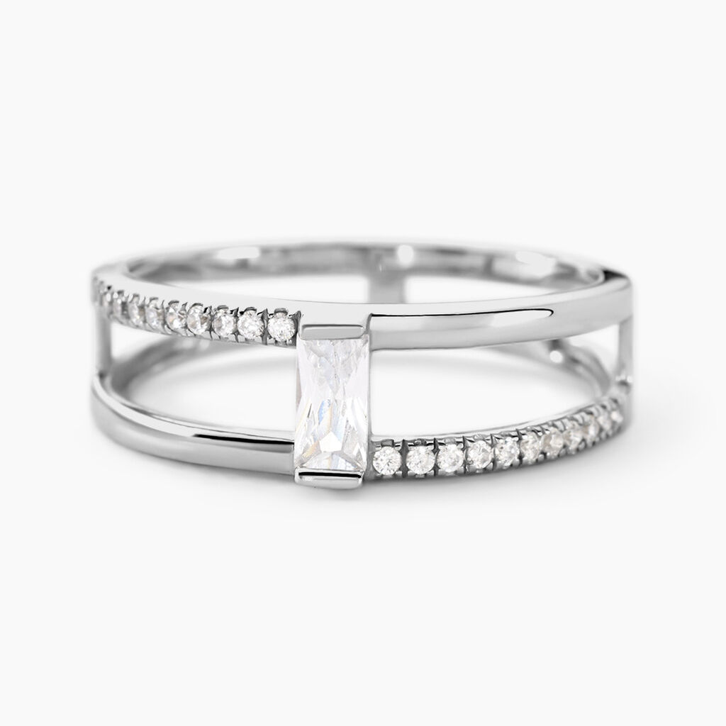 Bague Erynn Argent Blanc Oxyde De Zirconium - Bagues solitaires Femme | Histoire d&rsquo;Or