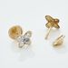 Boucles D'oreilles Puces Or Jaune Cercis Strass - Clous d'oreilles Enfant | Histoire d’Or