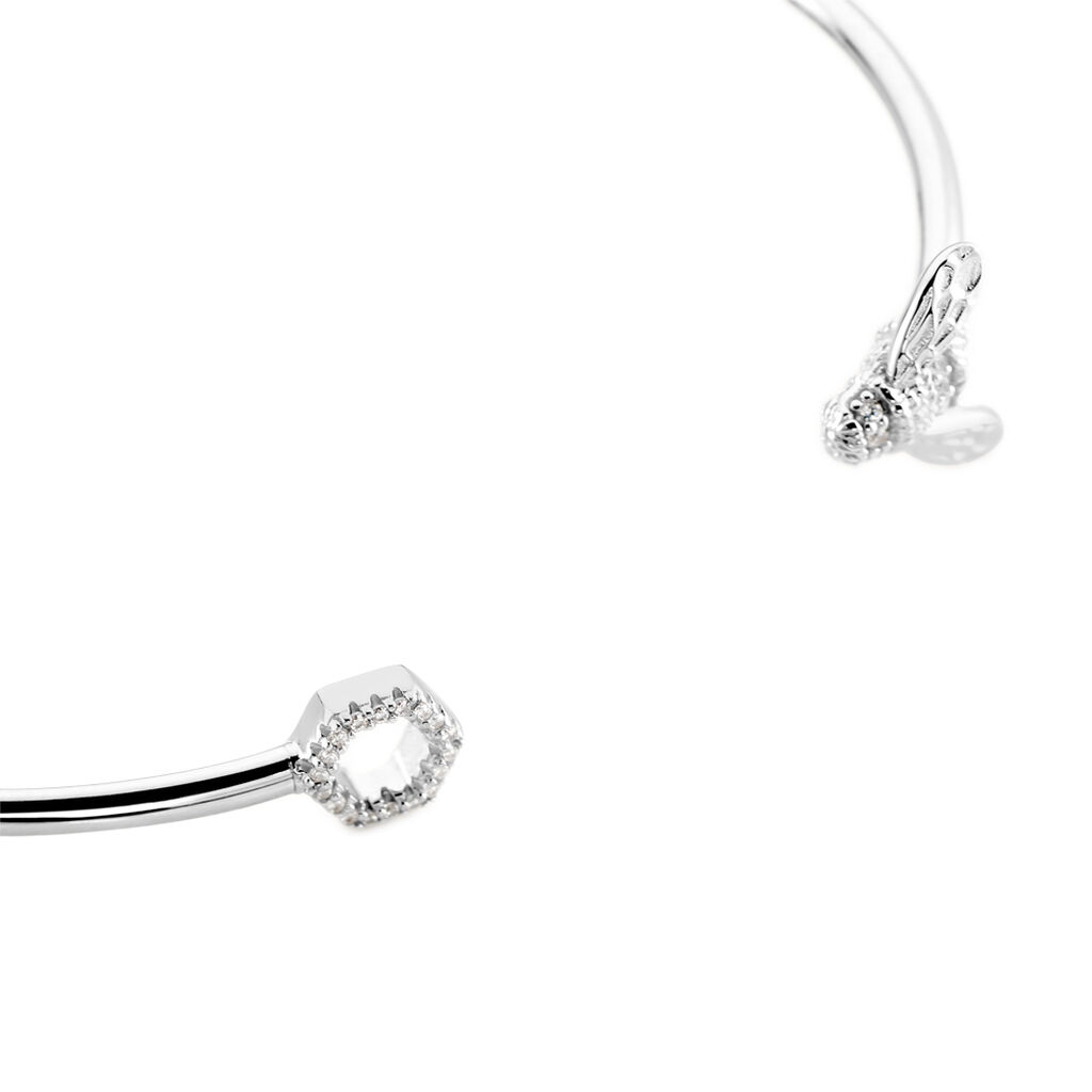 Bracelet Jonc Argent Blanc Bee Good Oxyde De Zirconium - Bracelets joncs Femme | Histoire d’Or