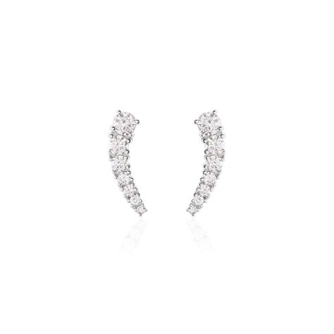 Boucles D'oreilles Grimpantes Aldrick Argent Blanc Oxyde De Zirconium - Boucles d'oreilles fantaisie Femme | Histoire d&rsquo;Or