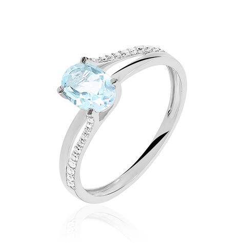 Bague Marie-eva Or Blanc Topaze Et Oxyde De Zirconium - Bagues solitaires Femme | Histoire d&rsquo;Or