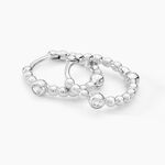 Cr&eacute;oles Salana Argent Blanc Oxyde De Zirconium - Boucles d'oreilles cr&eacute;oles Femme | Histoire d&rsquo;Or