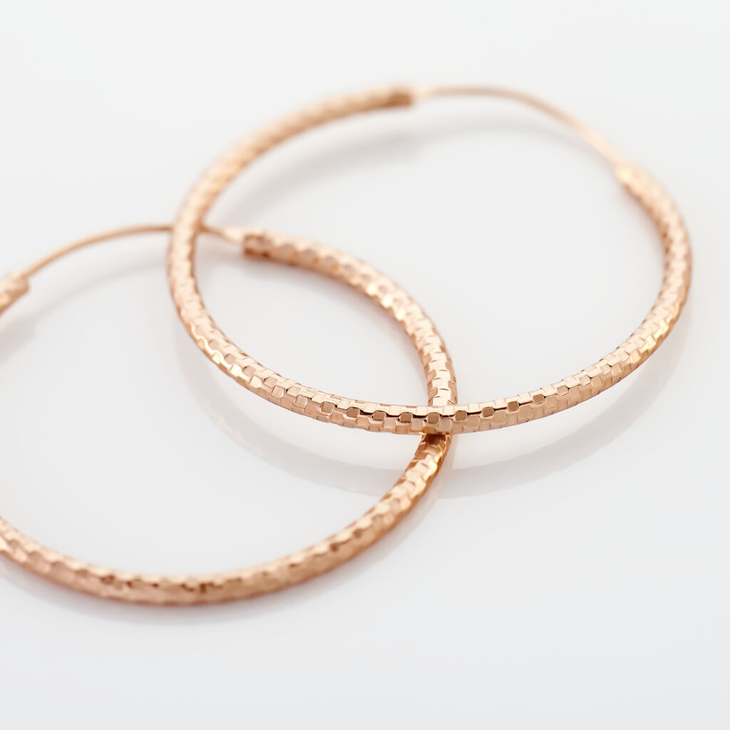 Créoles Argent Rose Agathe - Boucles d'oreilles créoles Femme | Histoire d’Or