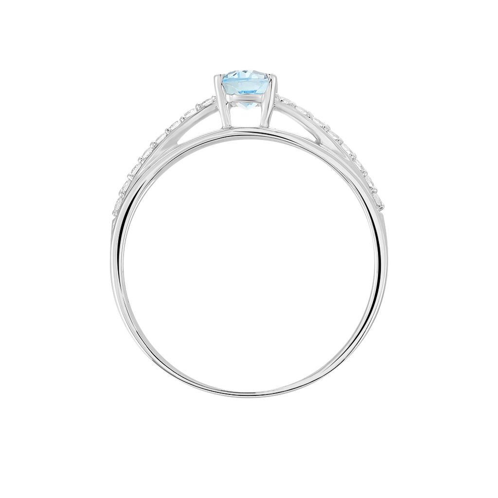 Bague Solitaire Tahyss Or Blanc Topaze Et Oxyde De Zirconium - Bagues solitaires Femme | Histoire d&rsquo;Or