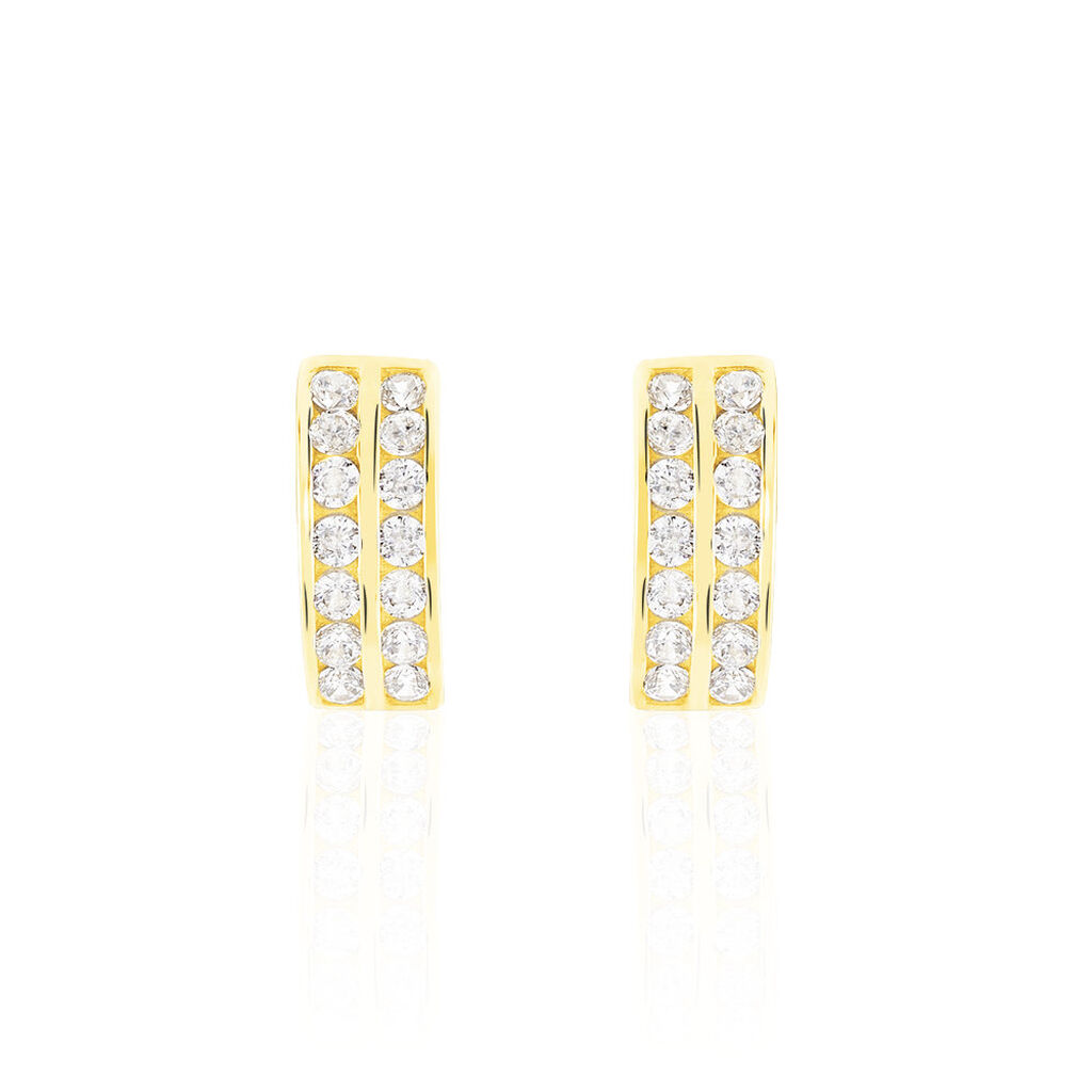 Boucles D'oreilles Jacobee Rondes Or Jaune Oxyde De Zirconium - Boucles d'oreilles créoles Femme | Histoire d’Or