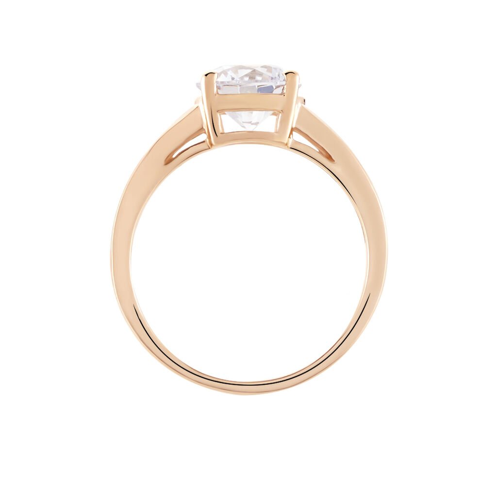 Bague Tatjana Or Rose Oxyde De Zirconium - Bagues solitaires Femme | Histoire d&rsquo;Or