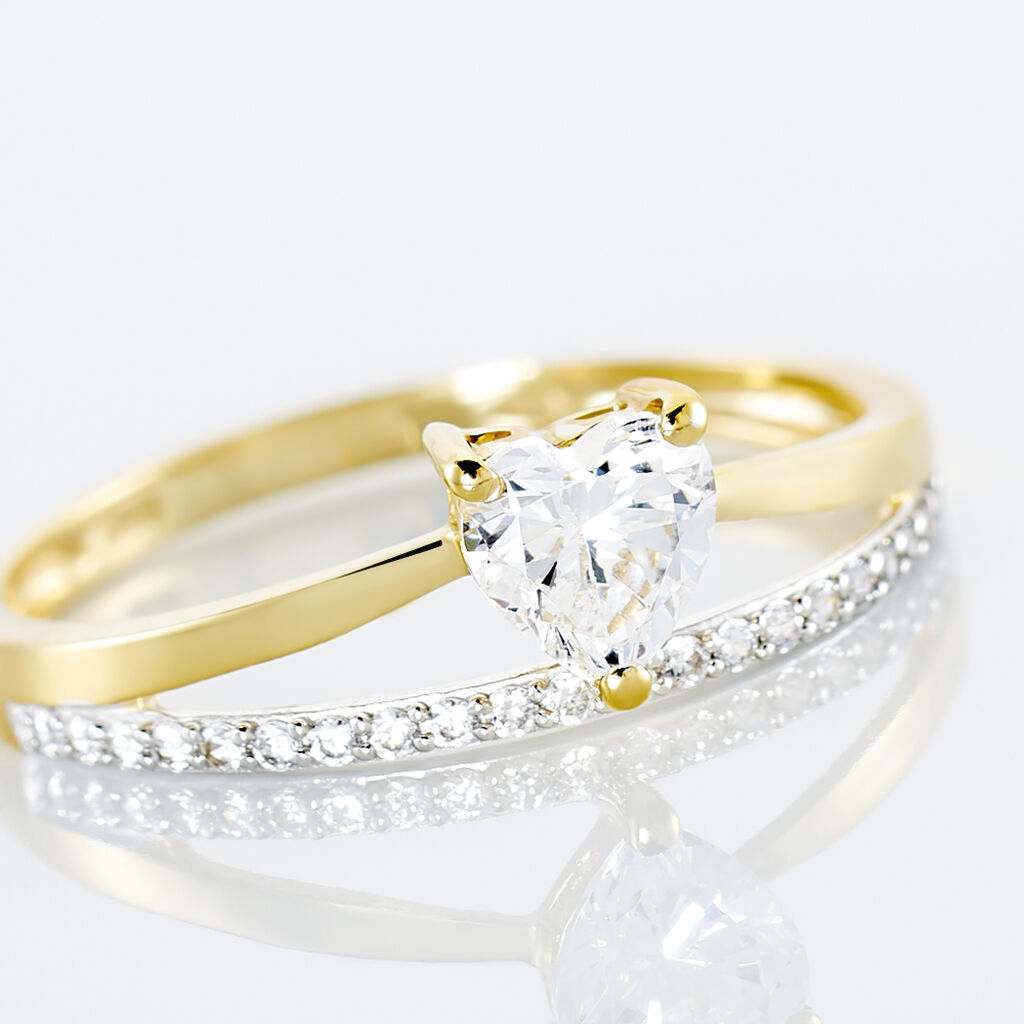 Bague Mohira Or Jaune Oxyde De Zirconium - Bagues avec pierre Femme | Histoire d&rsquo;Or