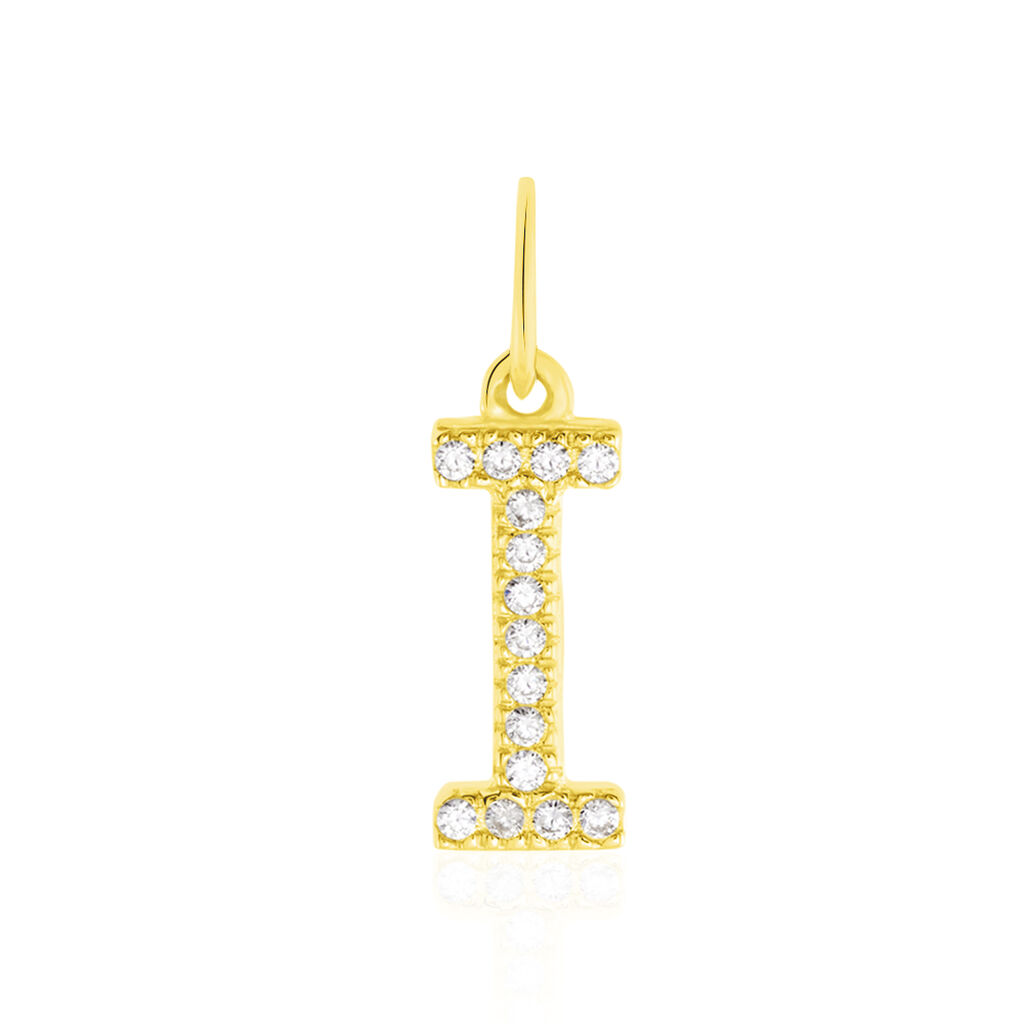Pendentif Lettre I Or Jaune Oxyde