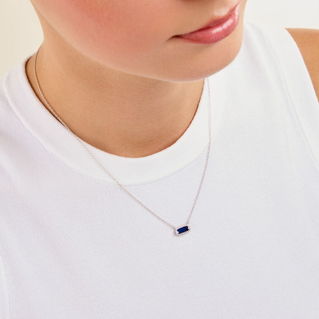 Collier Serafine Argent Blanc Lapis Lazuli Oxyde De Zirconium - Colliers pierre Femme | Histoire d&rsquo;Or