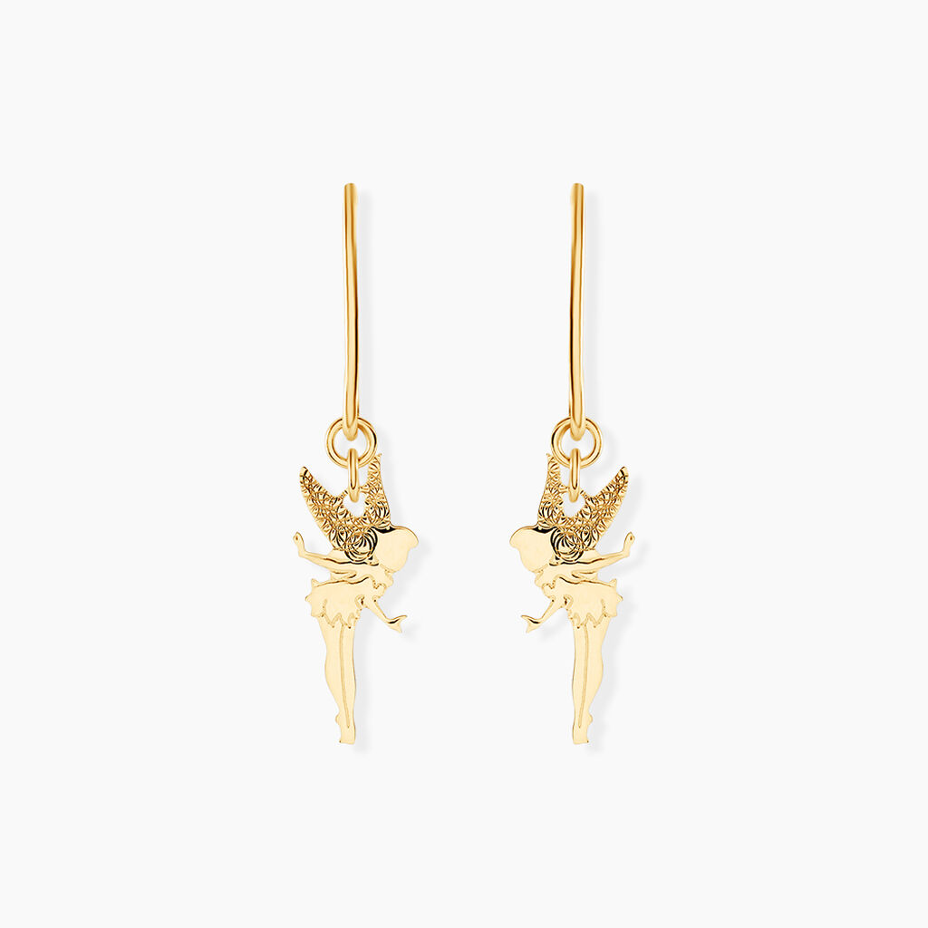 FEE 1 Damen Ohrringe Lang Gold 375 (9 Karat) - Figur Fee - Boucles d'oreilles pendantes Femme | Histoire d’Or