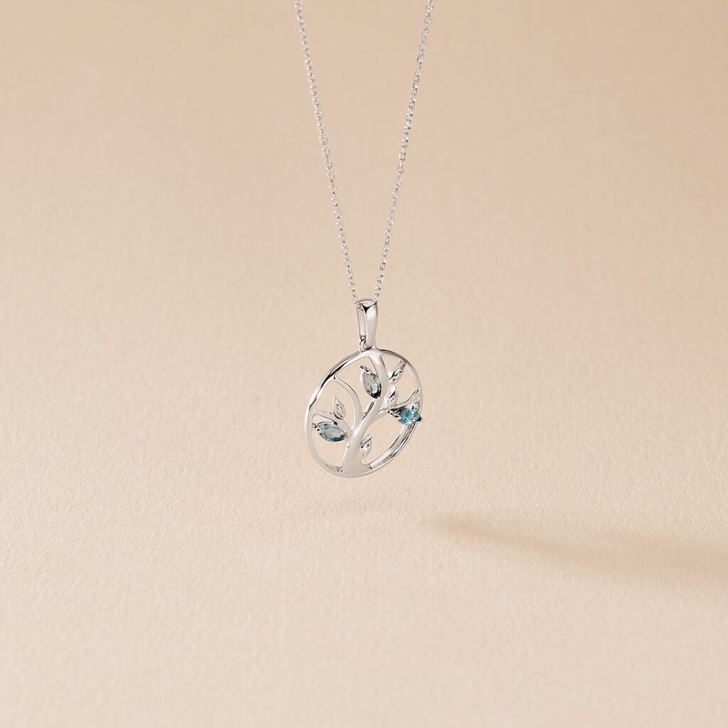 Pendentif Godolieba Or Blanc Topaze - Pendentifs Femme | Histoire d’Or