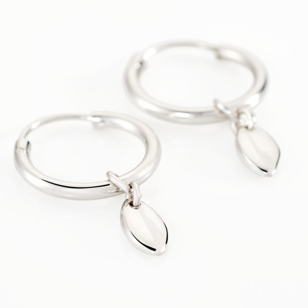 Cr&eacute;oles Argent Blanc Shelia - Boucles d'oreilles cr&eacute;oles Femme | Histoire d&rsquo;Or