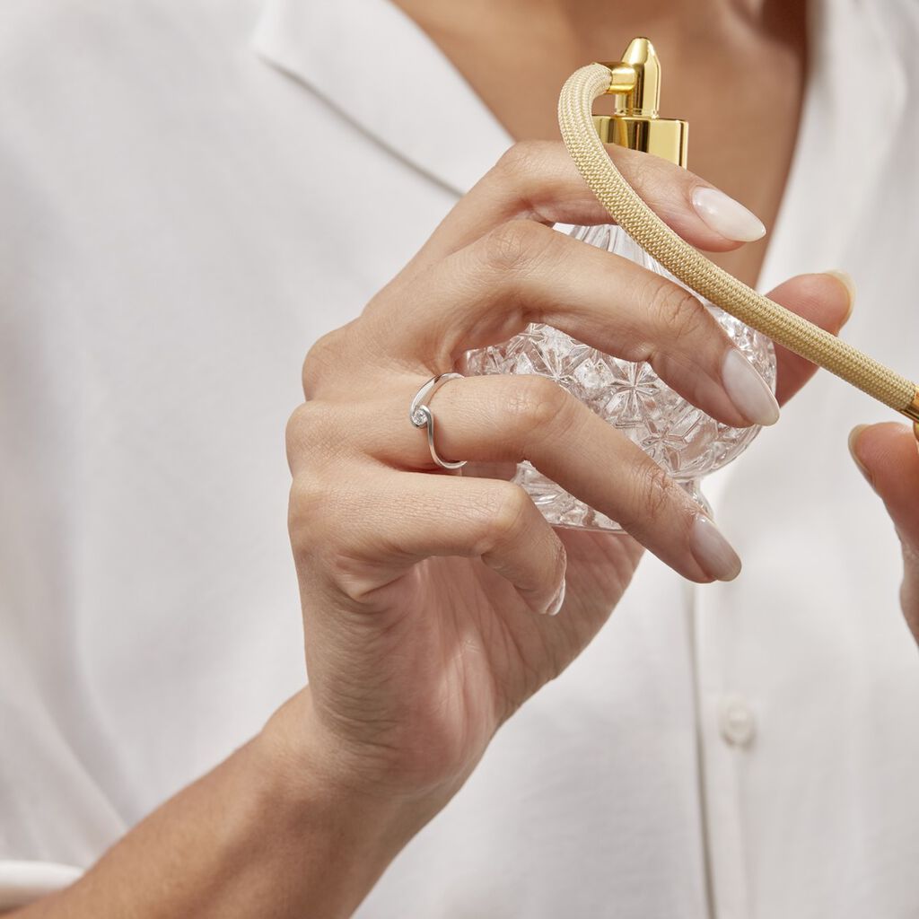 Bague Solitaire Vrille Or Blanc Diamant - Bagues solitaires Femme | Histoire d’Or