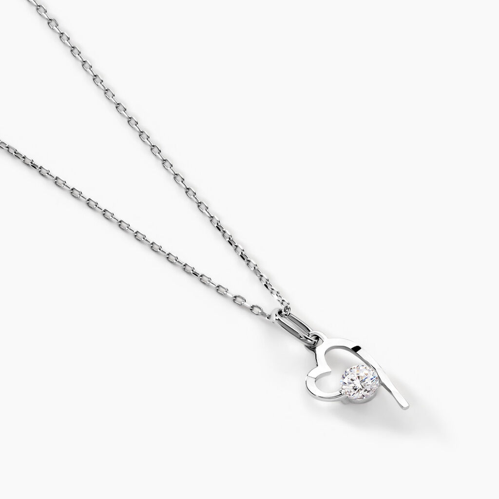 Collier Romance Or Blanc Oxyde De Zirconium
