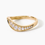Bague Sunset Riviera Argent Dor&eacute; A L'Or 750/1000 Oxyde De Zirconium - Bagues avec pierre Femme | Histoire d&rsquo;Or