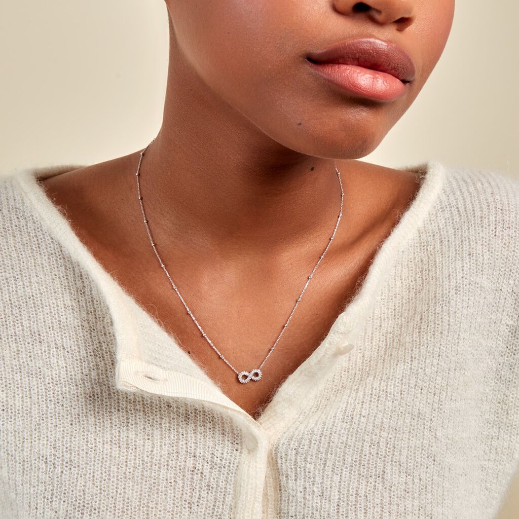 Collier Aella Argent Blanc - Colliers fantaisie Femme | Histoire d’Or
