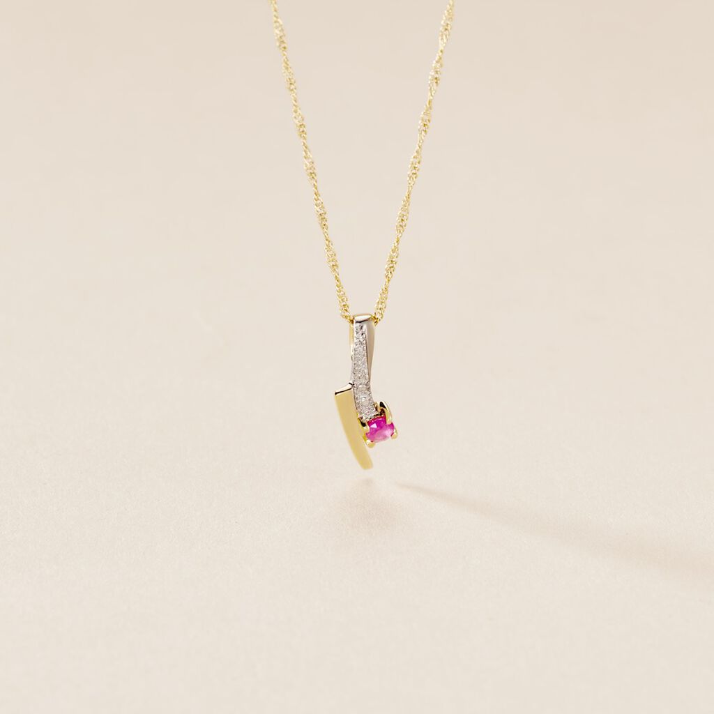 Pendentif Mahya Or Jaune Rubis - Pendentifs Femme | Histoire d&rsquo;Or