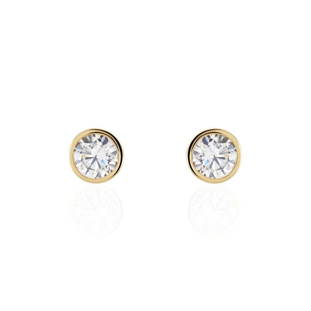 Boucles D'oreilles Puces Plaqué Or Niclaus Oxydes De Zirconium - Boucles d'oreilles fantaisie Femme | Histoire d’Or