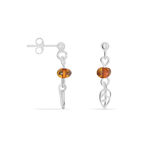 Boucles D'oreilles Pendantes Nolana Argent Blanc Ambre - Boucles d'oreilles fantaisie Femme | Histoire d&rsquo;Or