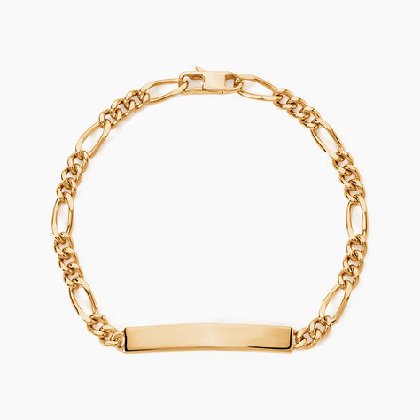 Bracelet Identit&eacute; Plaqu&eacute; Or Jaune Bixente - Gourmettes Homme | Histoire d&rsquo;Or