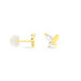Boucles D'oreilles Puces Evaelle Papillon Or Jaune Oxyde De Zirconium - Clous d'oreilles Femme | Histoire d’Or