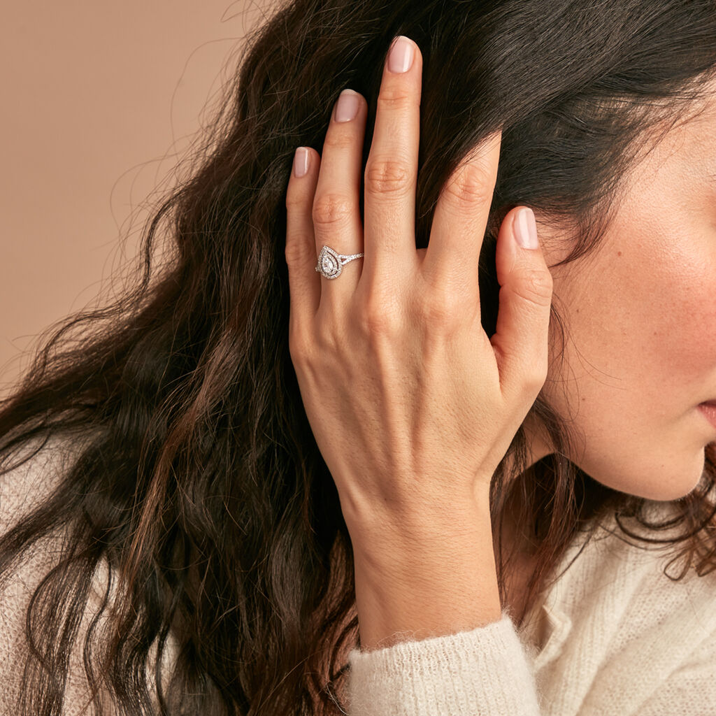 Bague Diamina Or Blanc Diamant - Bagues solitaires Femme | Histoire d’Or