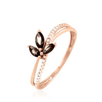 Bague Angie Or Rose Quartz Et Diamant