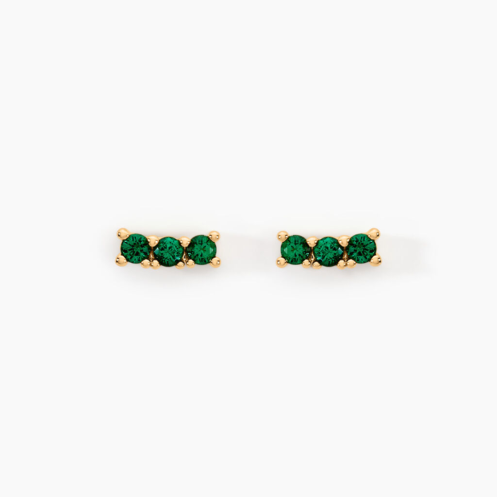 Boucles D'oreilles Puces Plaqu&eacute; Or Jaune Alodia Spnielles - Boucles d'oreilles fantaisie Femme | Histoire d&rsquo;Or
