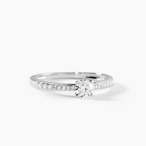 Bague Hemera Ld Platine Blanc Diamant Synth&eacute;tique - Bagues solitaires Femme | Histoire d&rsquo;Or