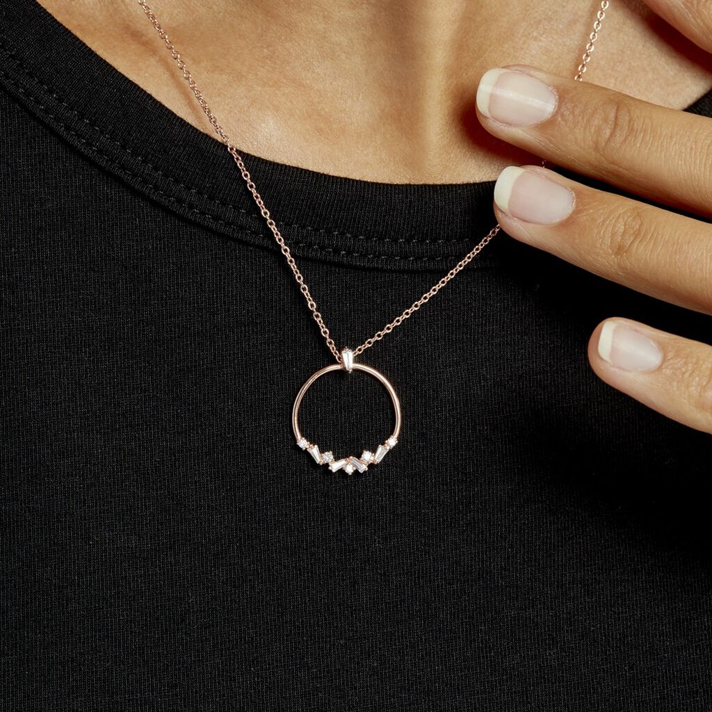 Collier Celene Argent Rose Oxyde De Zirconium - Colliers fantaisie Femme | Histoire d’Or