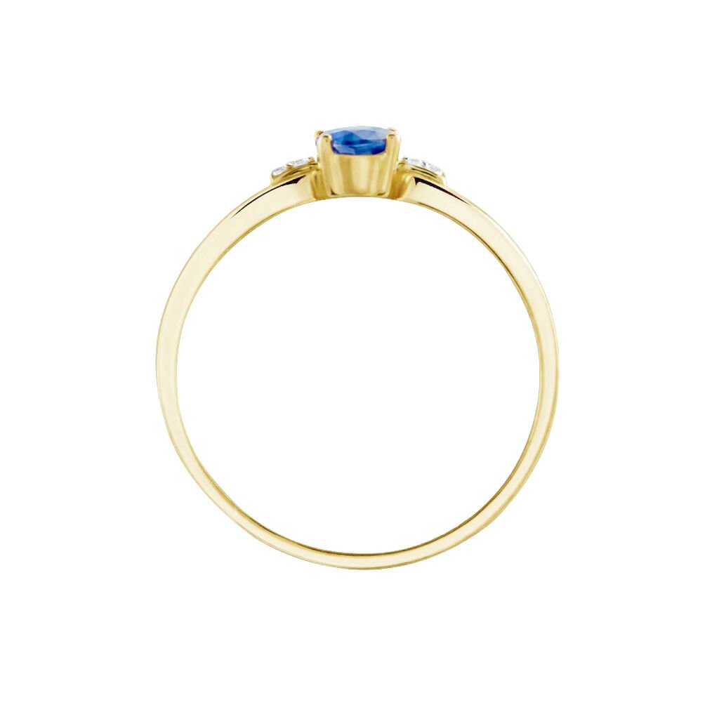 Bague Or Jaune Ebrard Saphir Diamants - Bagues solitaires Femme | Histoire d&rsquo;Or