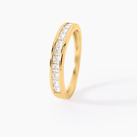 Bague Hyacintha Argent Dor&eacute; A L'Or 750/1000 Oxyde De Zirconium - Bagues avec pierre Femme | Histoire d&rsquo;Or