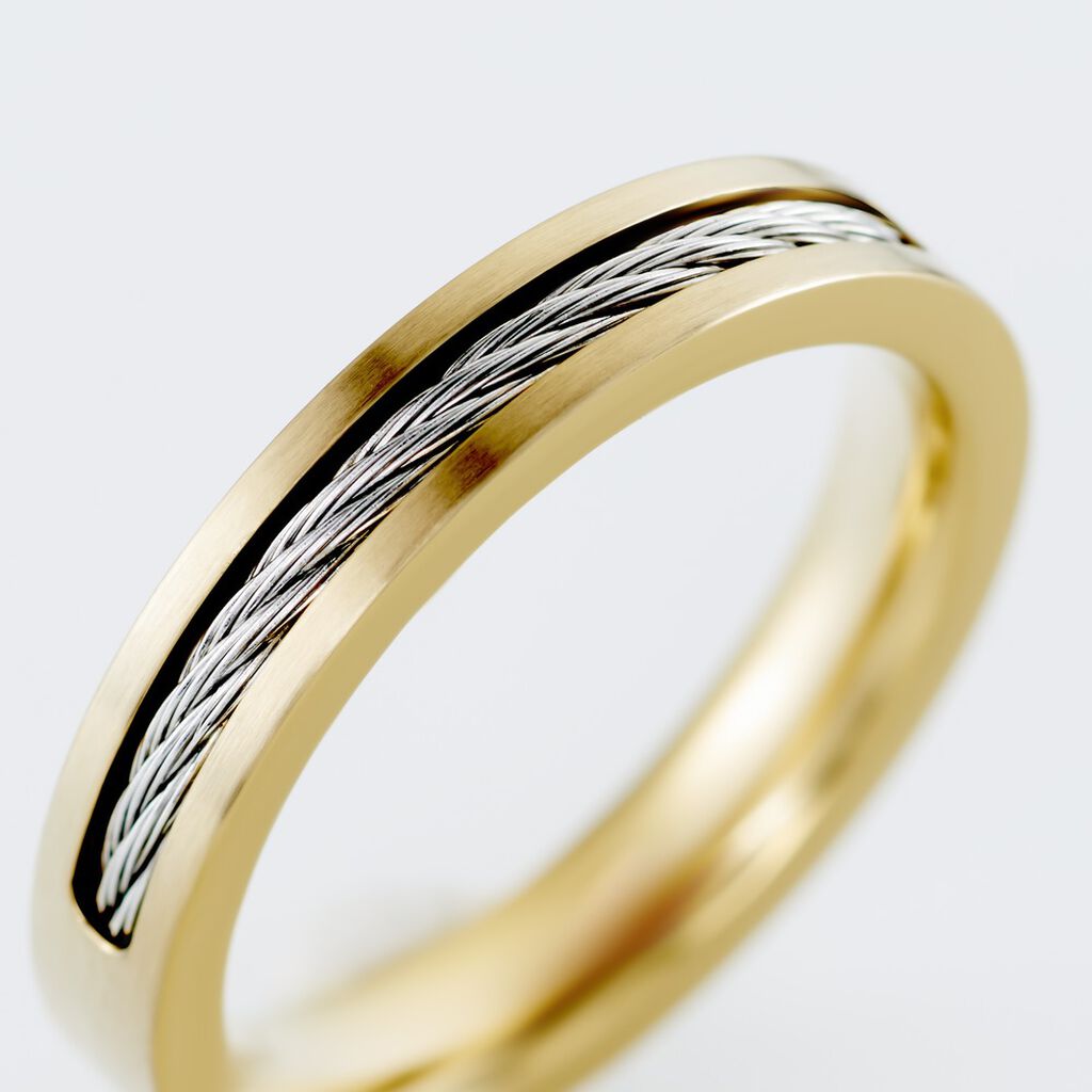 Bague Andro Acier Bicolore - Bagues fantaisie Homme | Histoire d’Or