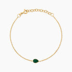 Bracelet Ondee Argent Dor&eacute; A L'Or 750/1000 Malachite - Bracelets Femme | Histoire d&rsquo;Or