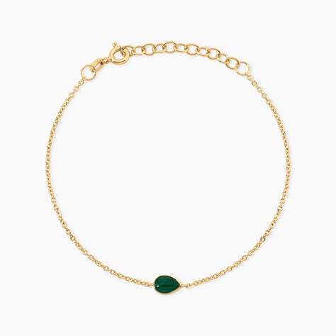 Bracelet Ondee Argent Dor&eacute; A L'Or 750/1000 Malachite - Bracelets Femme | Histoire d&rsquo;Or