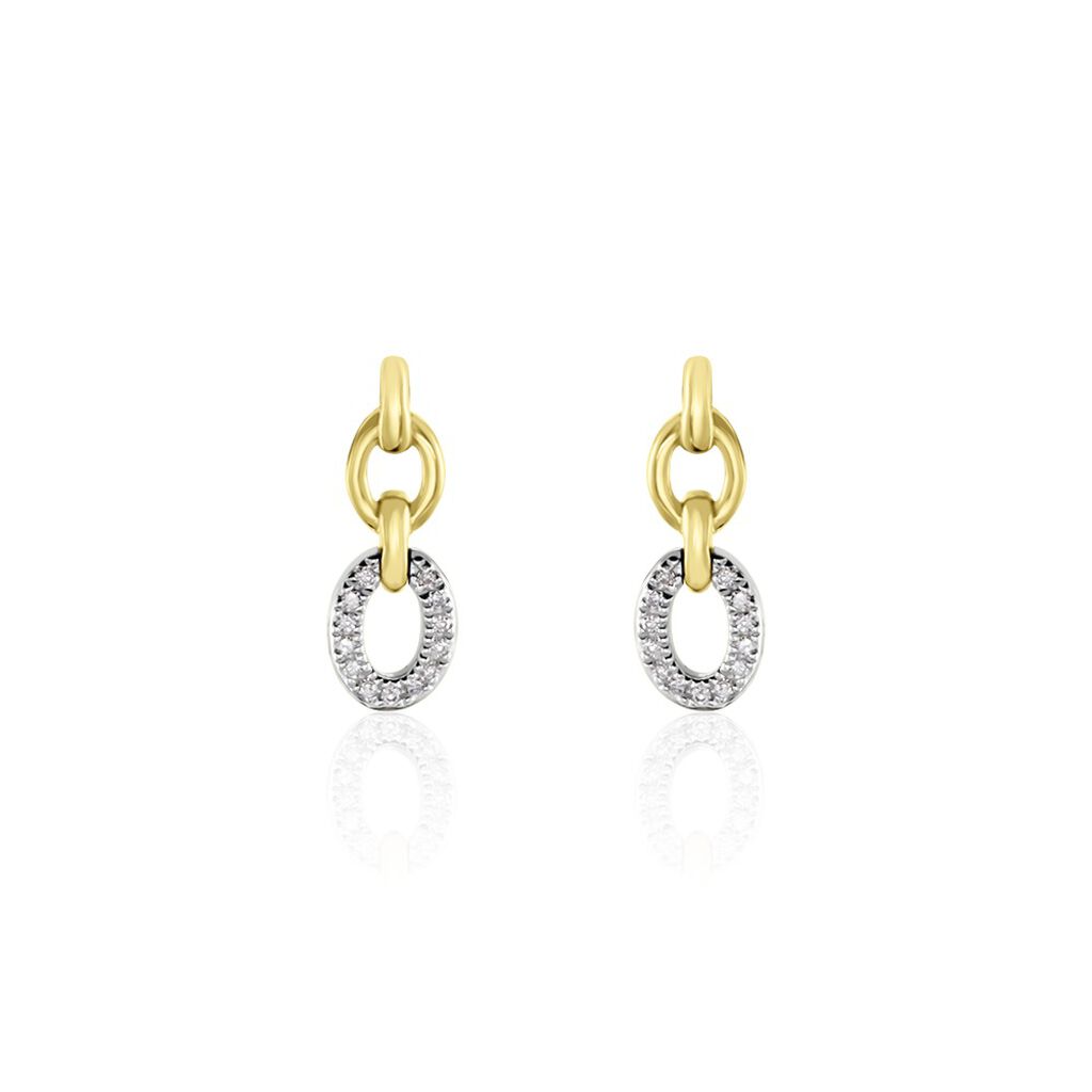 Boucles D'oreilles Pendantes Margane Or Jaune Diamant - Boucles d'oreilles pendantes Femme | Histoire d’Or