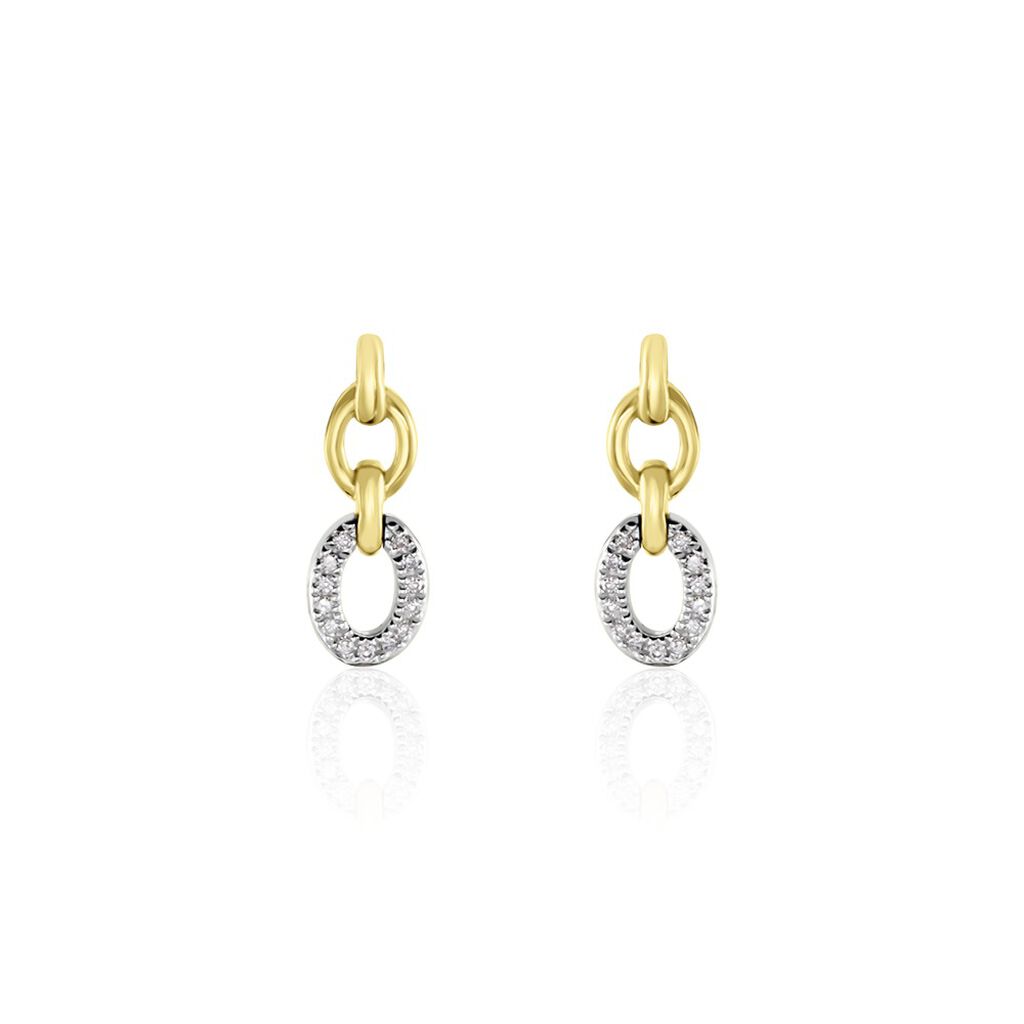 Boucles D'oreilles Pendantes Margane Or Jaune Diamant - Boucles d'oreilles pendantes Femme | Histoire d’Or