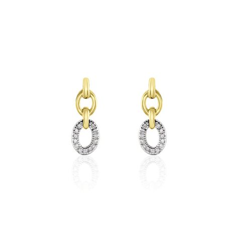 Boucles D'oreilles Pendantes Margane Or Jaune Diamant - Boucles d'oreilles pendantes Femme | Histoire d’Or